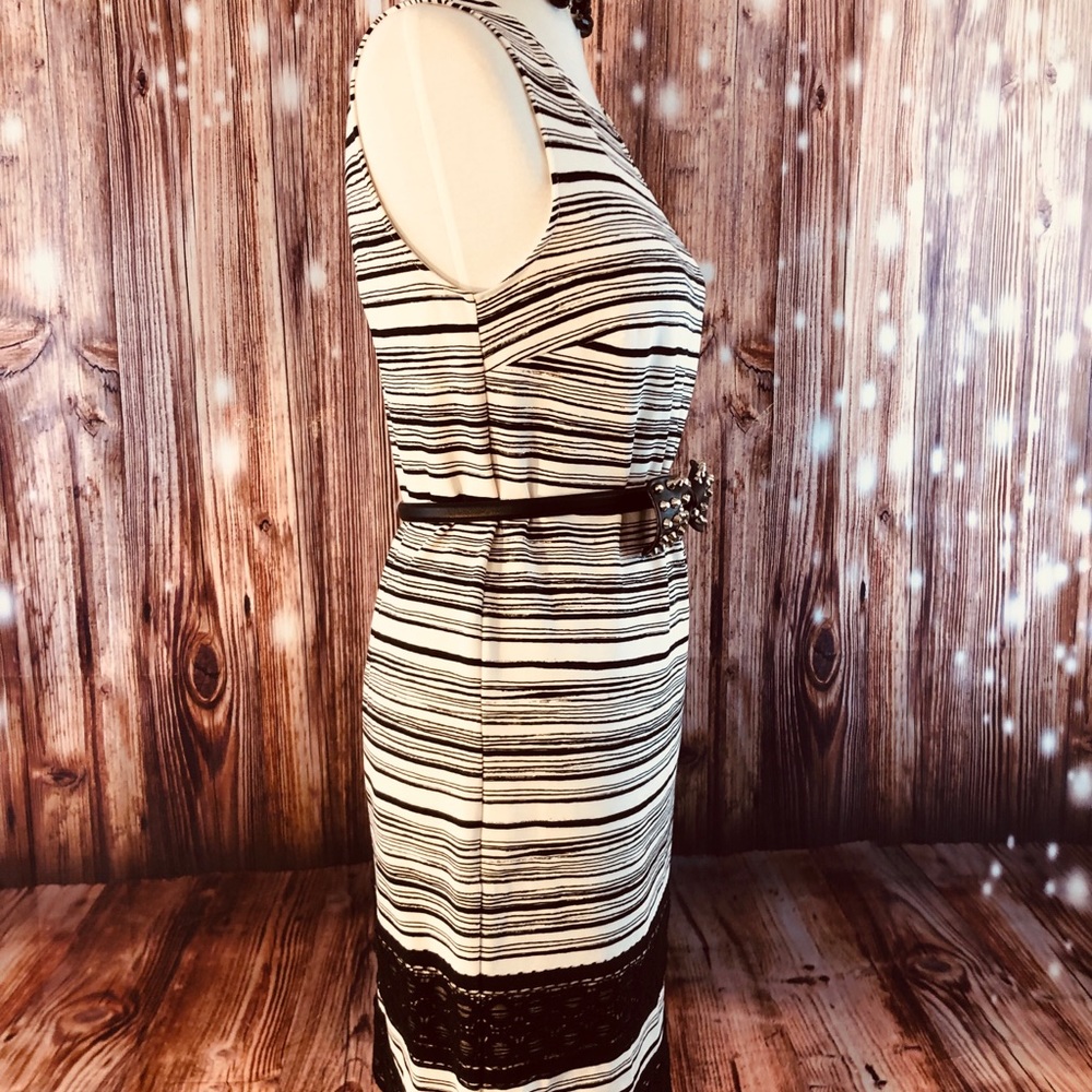Ann Taylor Sleeveless Black & Cream Dress - Picture 2 of 8